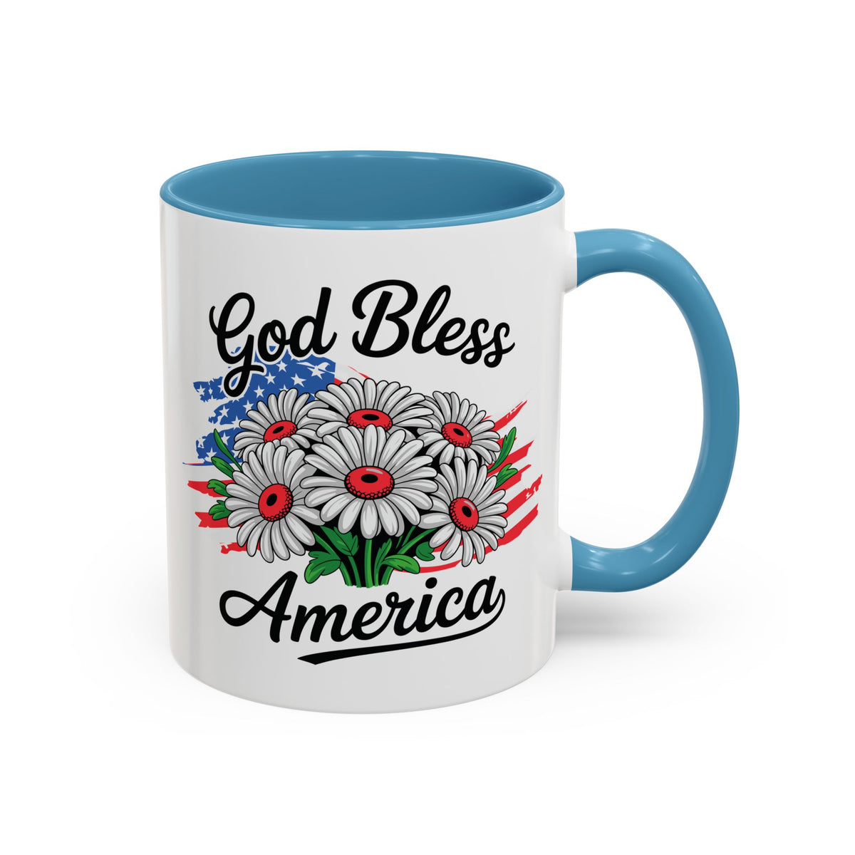 4th of July Mug - God Bless America Daisies