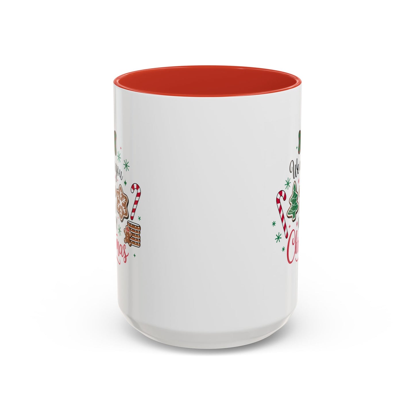 Christmas Mug - We Wish You a Merry Christmas Black & Red Text Cookies & Candy