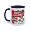 Christmas Mug - Merry Christmas White Text Reindeer Snowmen Penguin
