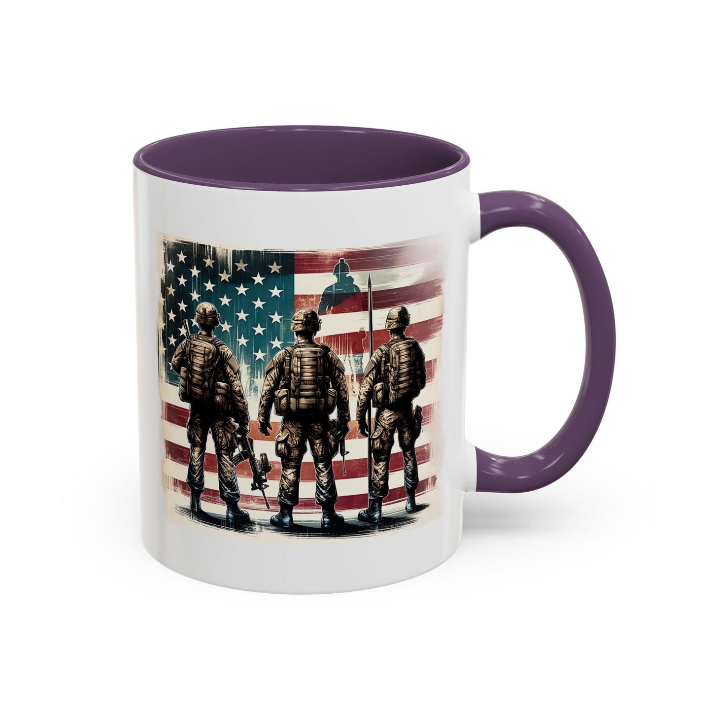 4th of July Mug - Soldiers American Flag