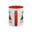 Christmas Mug - Merry Christmas Green & Red Text Decorative Trees