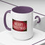 Christmas Mug - Merry Christmas Cream Text Maroon Background