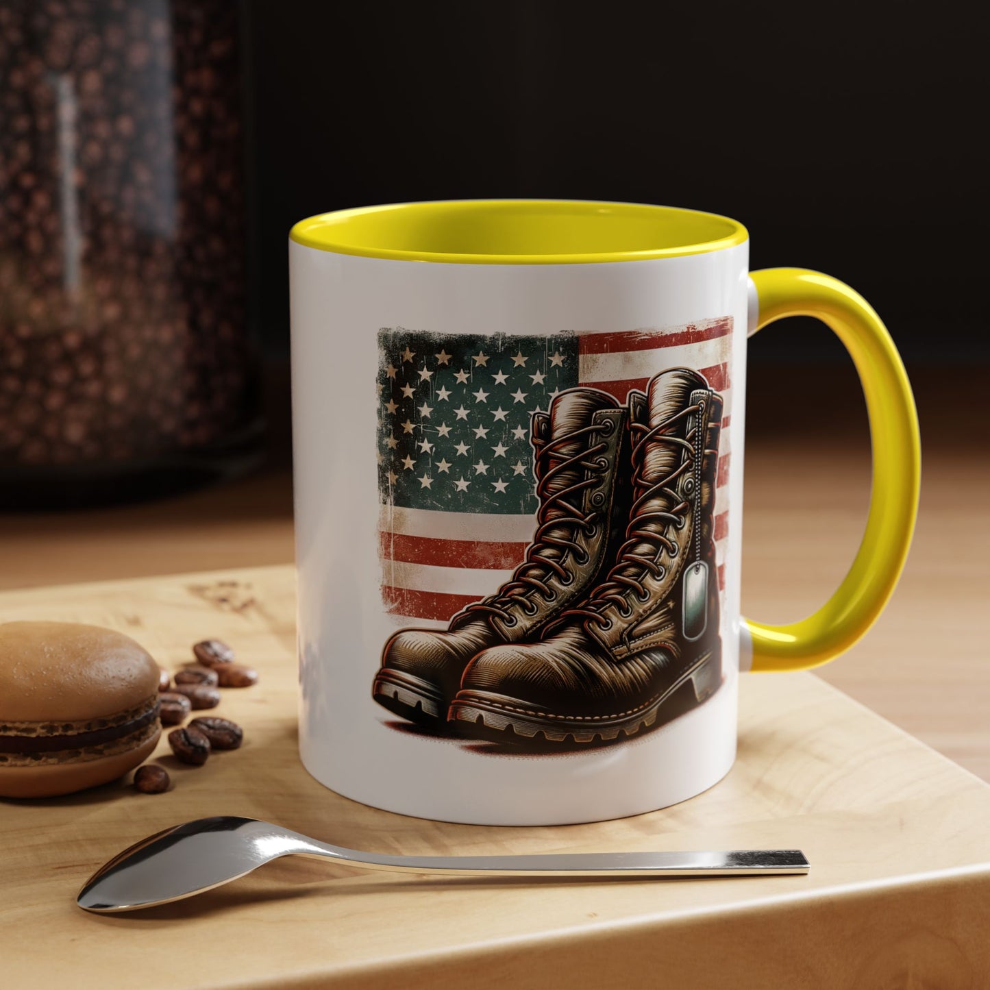 4th of July Mug - Fallen Soldier Boots Flag