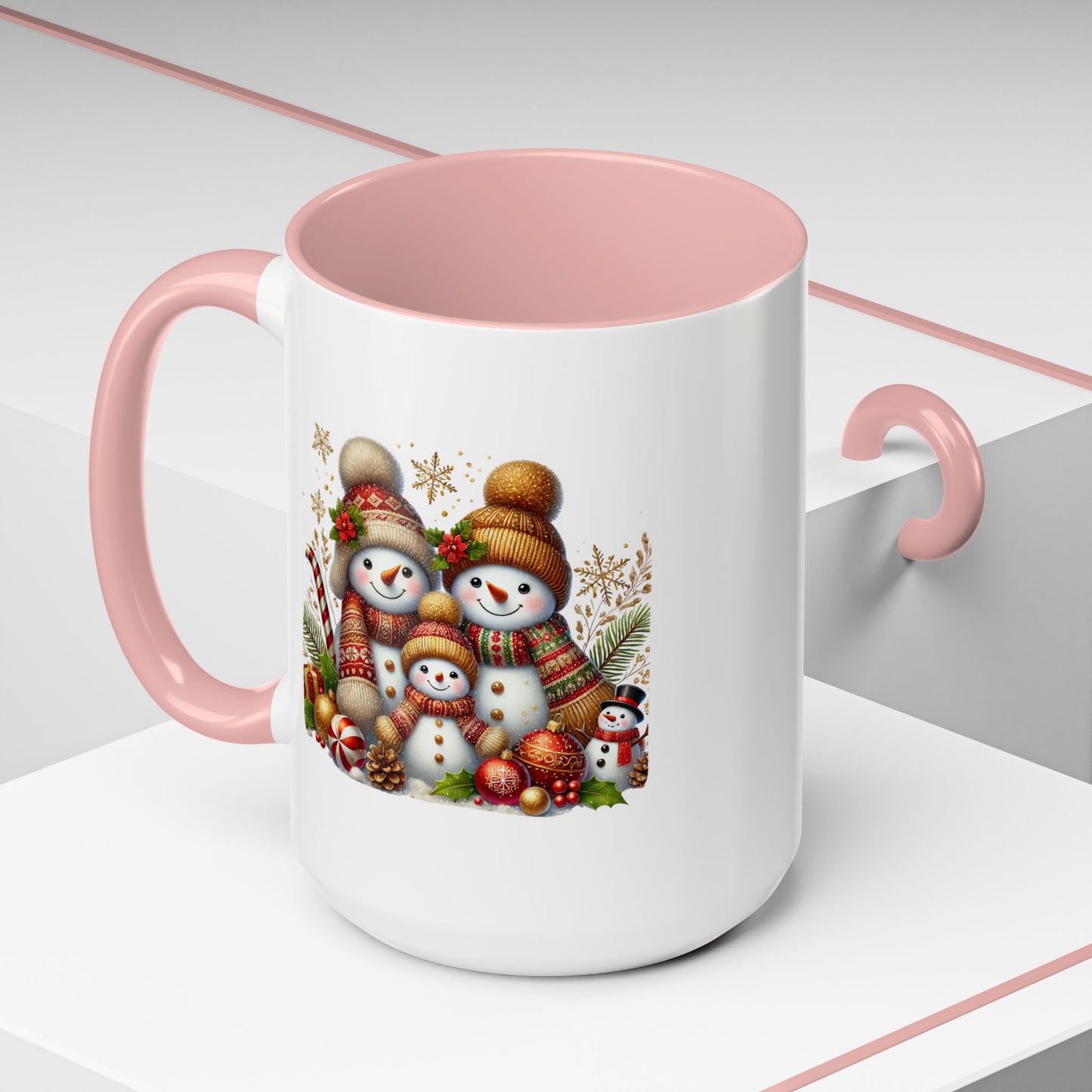 Christmas Mug - Gold Snowman Family
