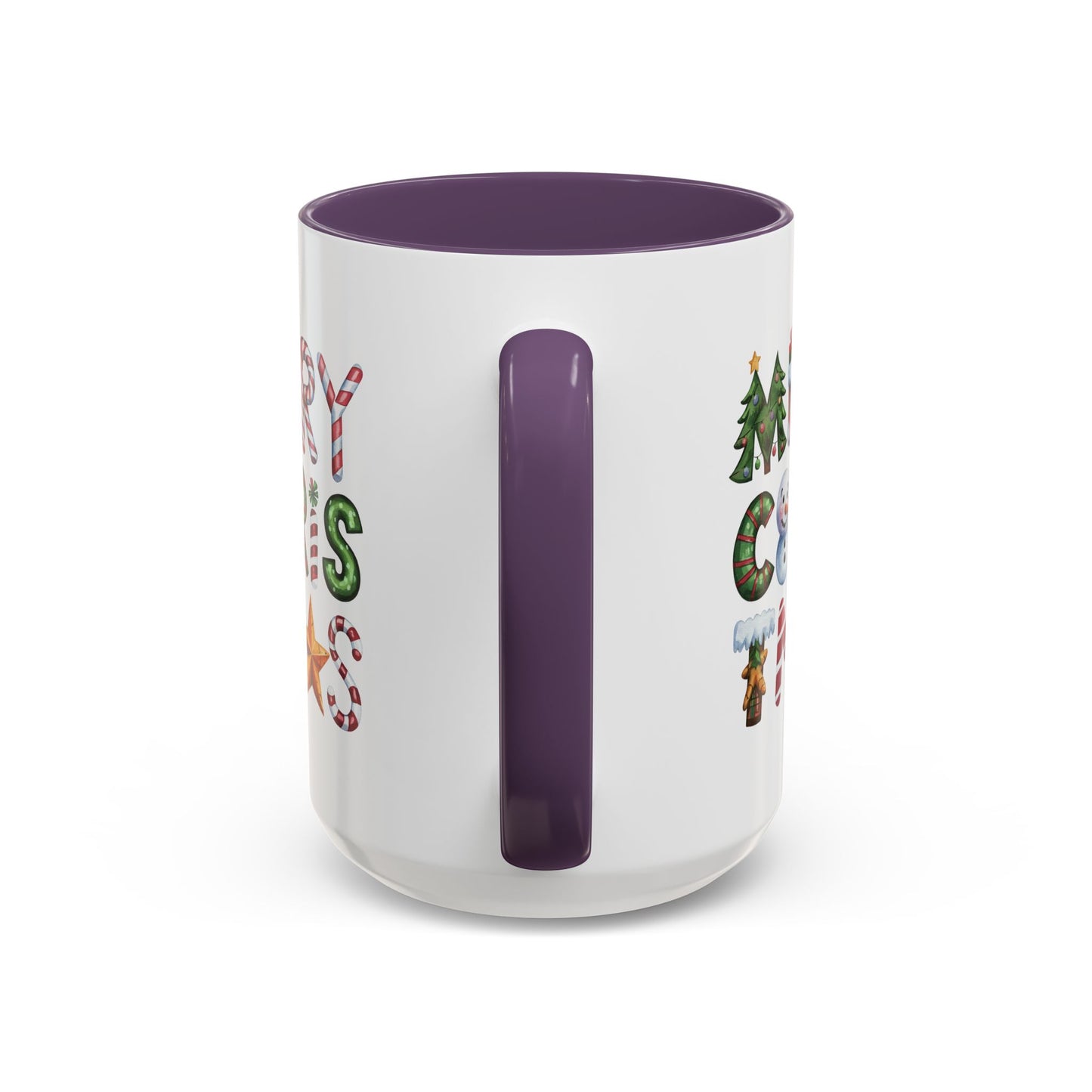 Christmas Mug - Merry Christmas Green Red & Gold Patterned Text