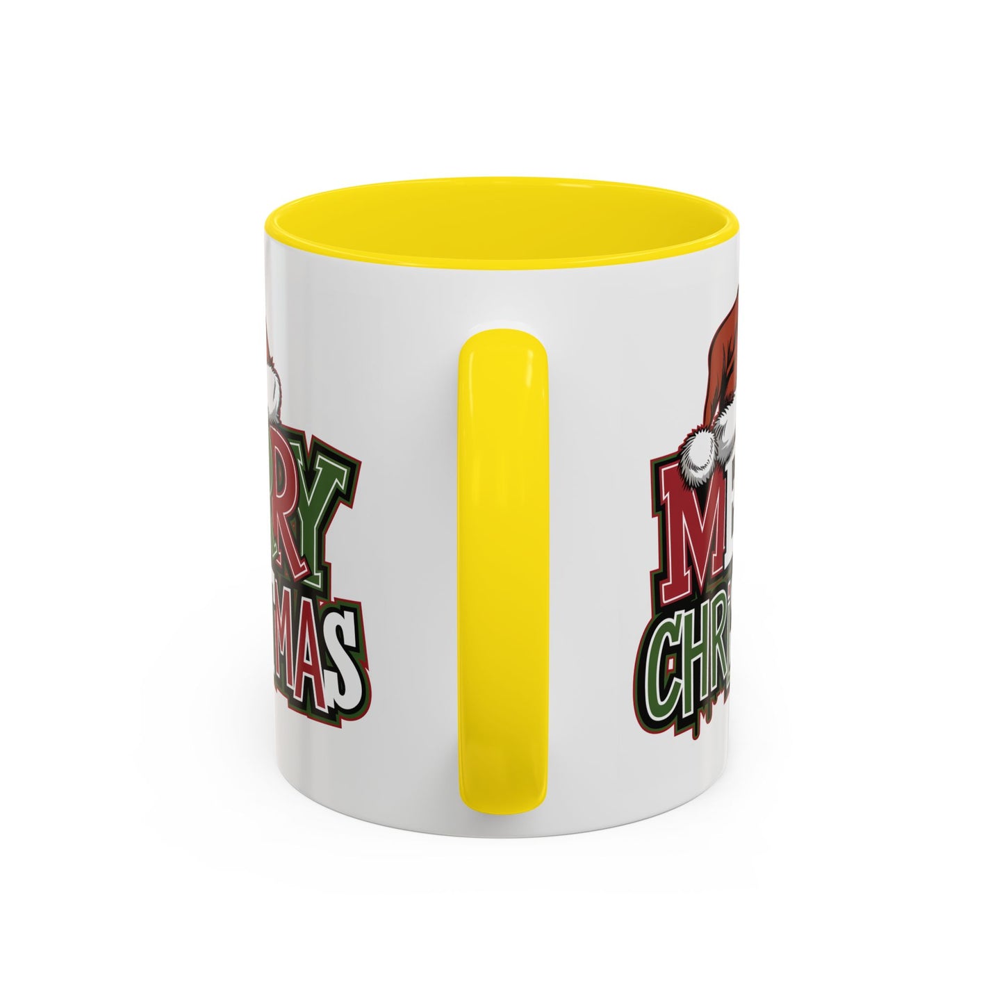 Christmas Mug - Merry Christmas Red Green & White Graffiti Hat