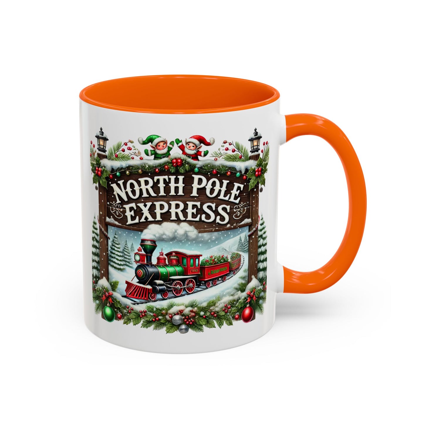 Christmas Mug - North Pole Express Steam Locomotive Decorations