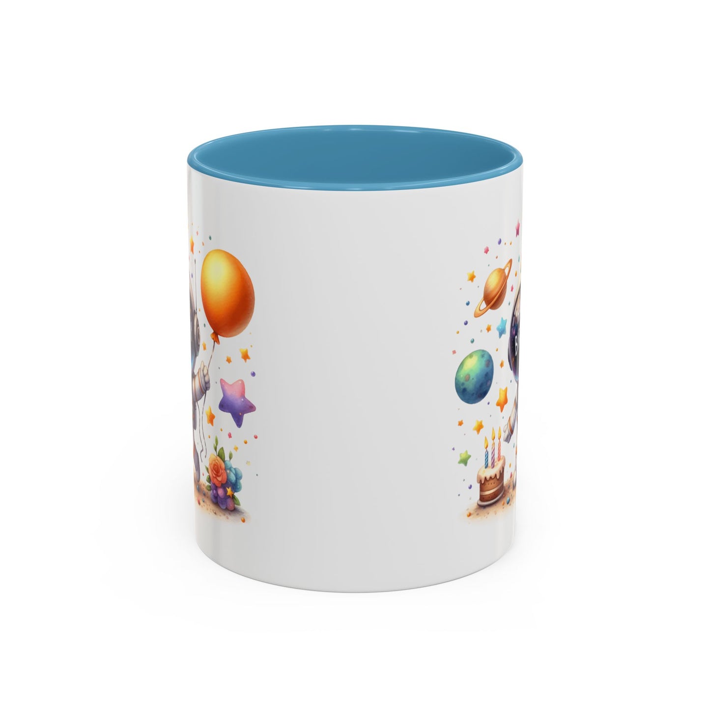 Birthday Mug - Happy Birthday Astronaut, Cake & Balloon