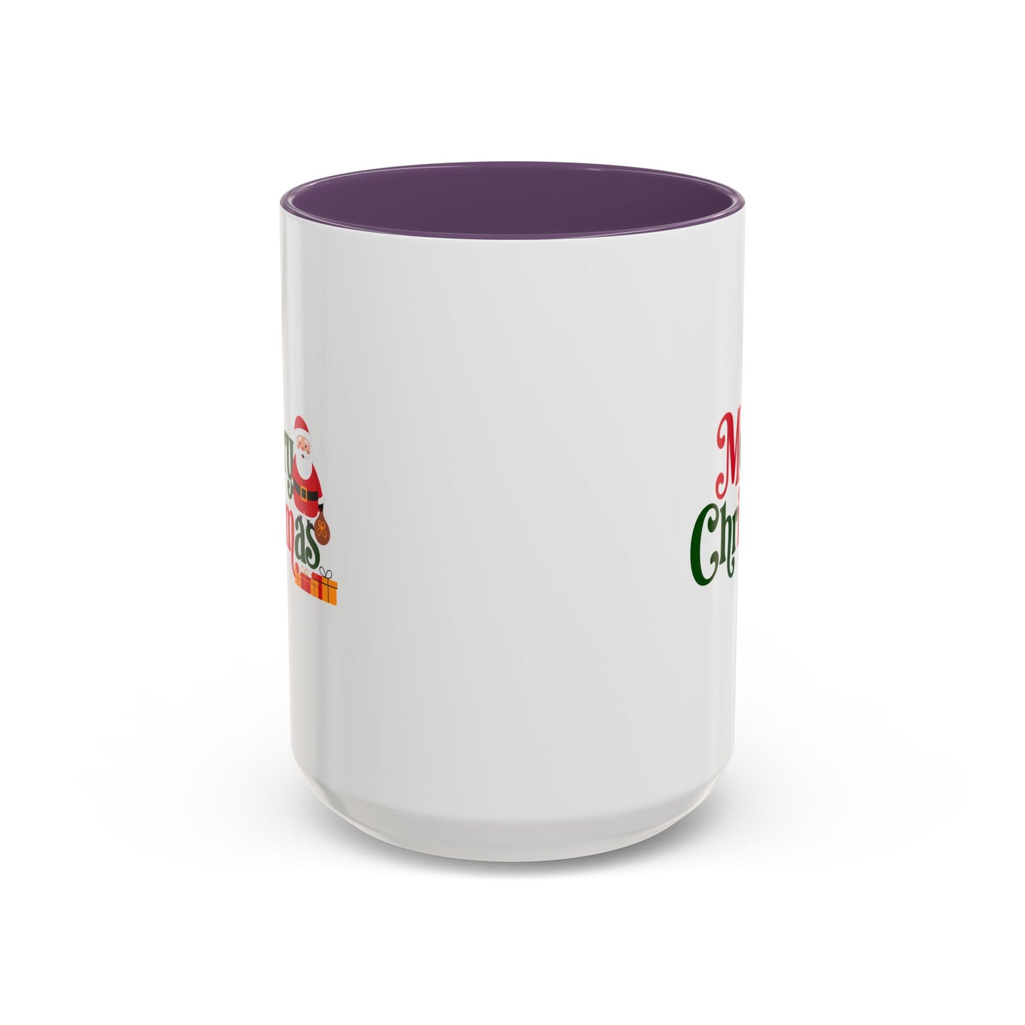 Christmas Mug - Merry Christmas Green & Red Text Santa Presents