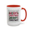 Christmas Mug - Merry Christmas Red Green & Black Text Trees Presents