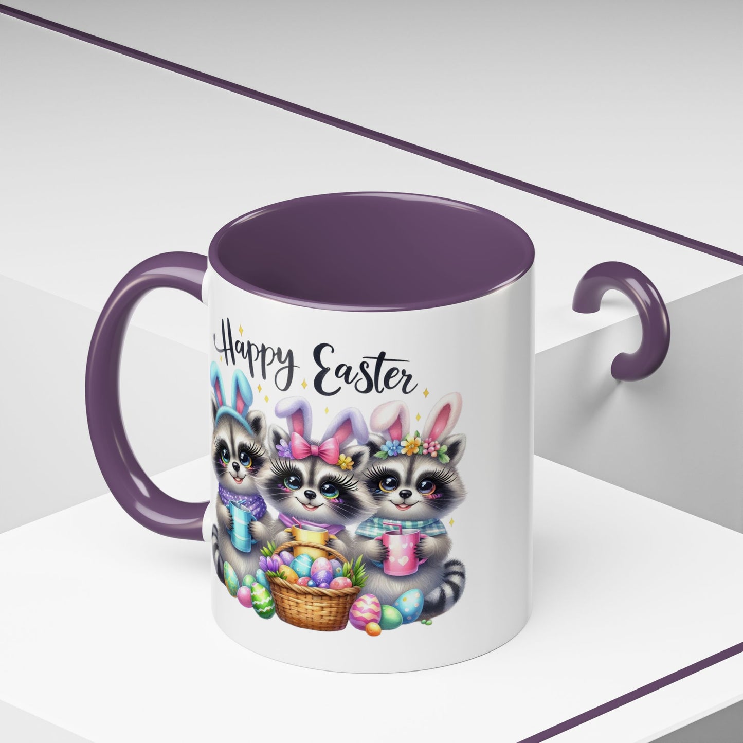 Easter Mug - Happy Easter Racoons