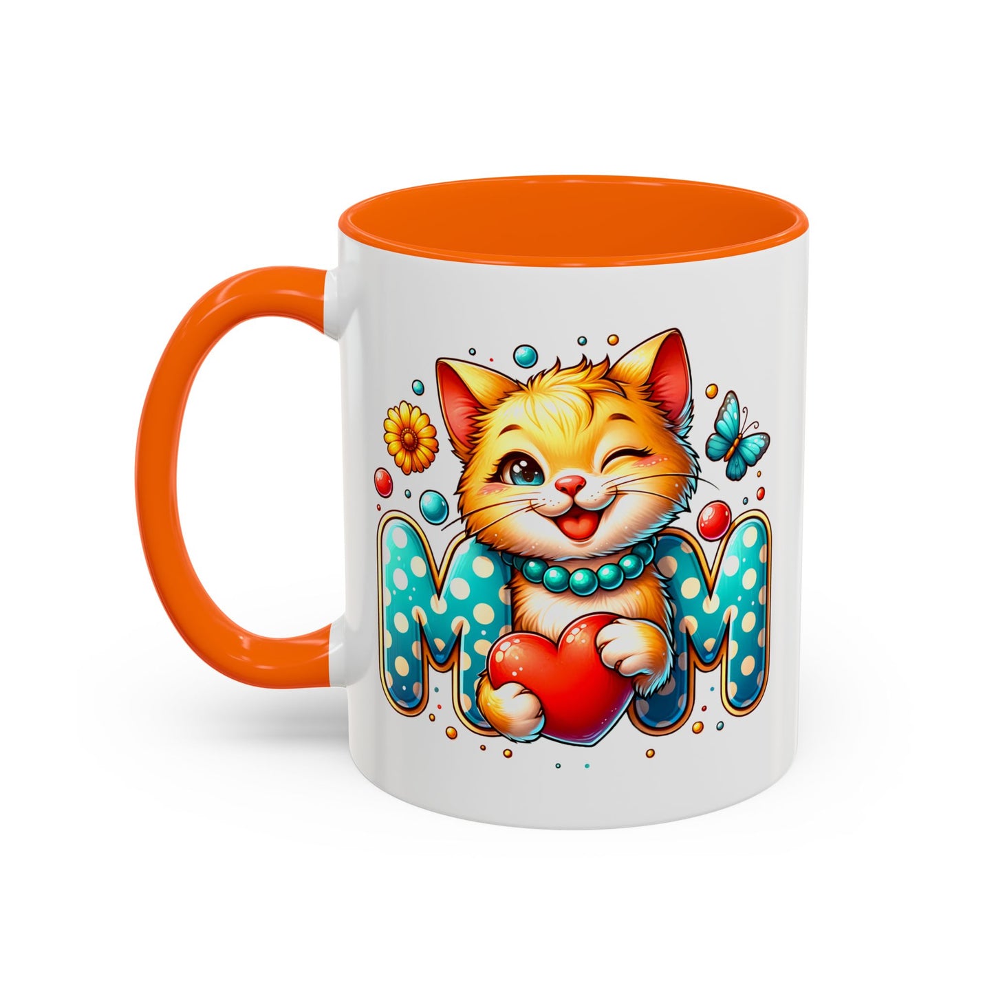 Mother's Day Mug - Mom Cat Red Heart
