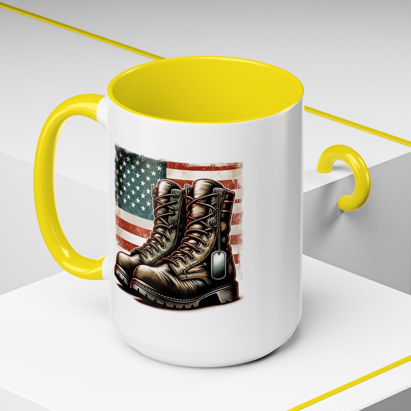 4th of July Mug - Fallen Soldier Boots Flag