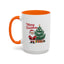Christmas Mug - Merry Christmas Red Text Santa Tree Presents