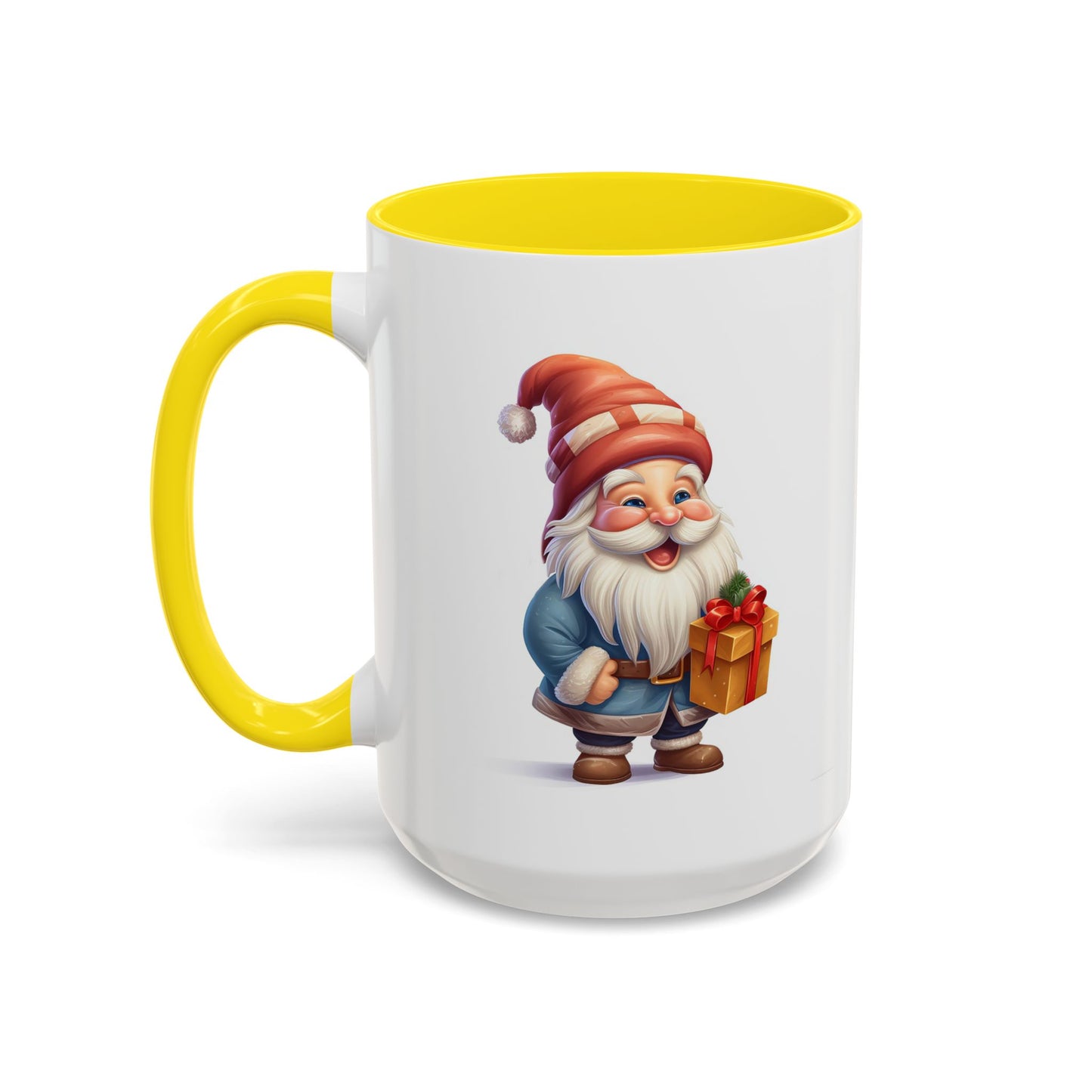 Christmas Mug - Old Gnome with Present