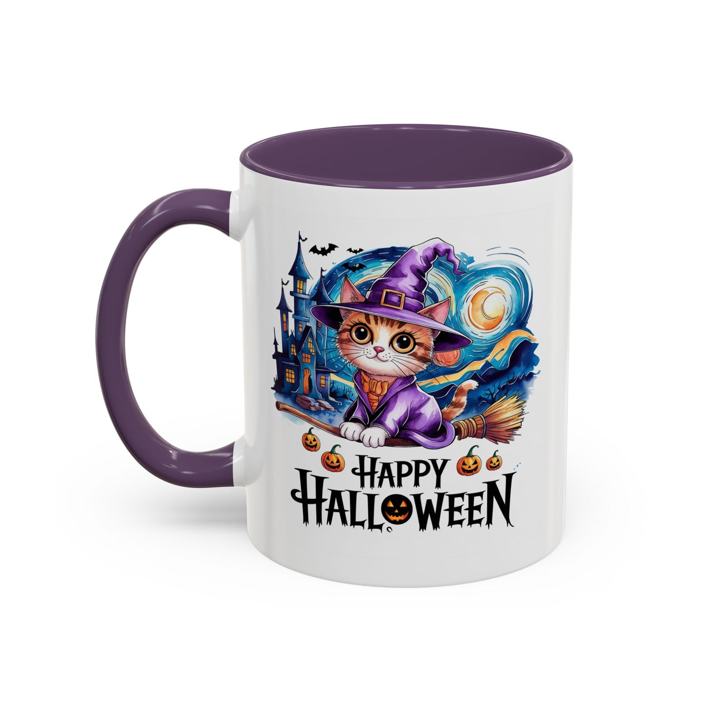 Halloween Mug - Happy Halloween Cat Witch