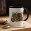 Christmas Mug - Merry Christmas Green Yellow & Red Text Hats