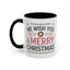 Christmas Mug - We Wish You a Merry Christmas Blue Green & Red Text