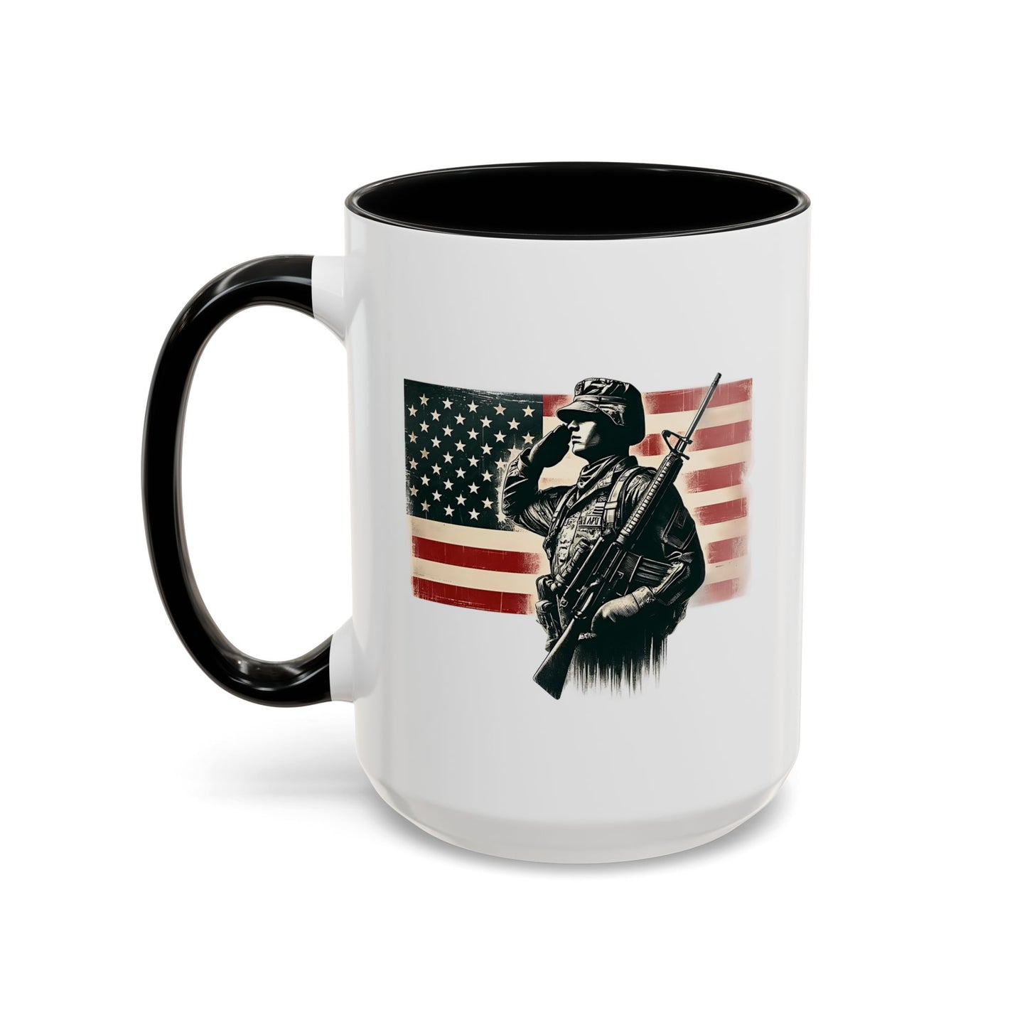 4th of July Mug - Soldier American Flag