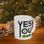 Motivation Mug - Yes You Can Black & Green