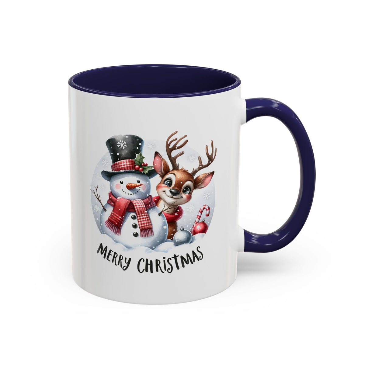 Chistmas Mug - Merry Christmas Snowman and Reindeer