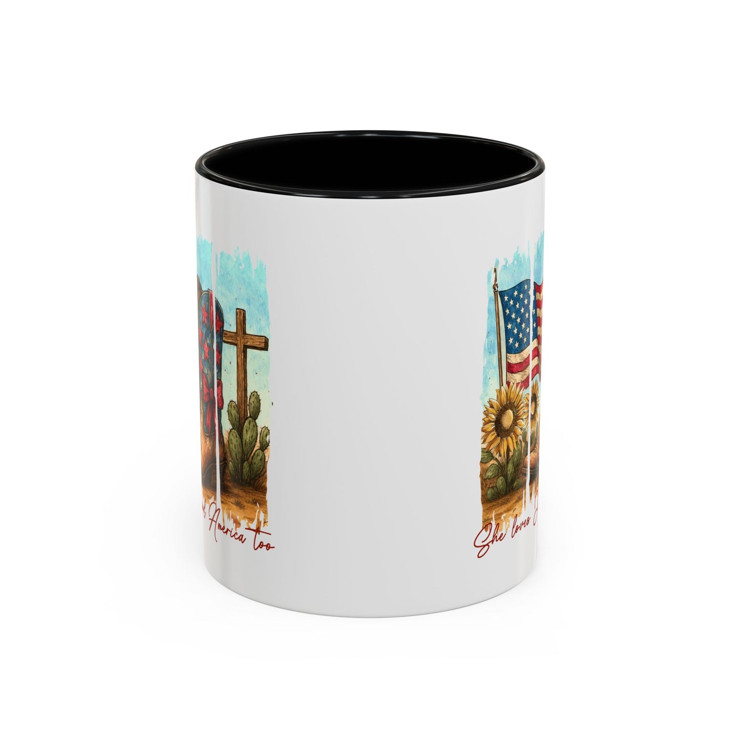 4th of July Mug - She Loves Jesus & America Too Boots