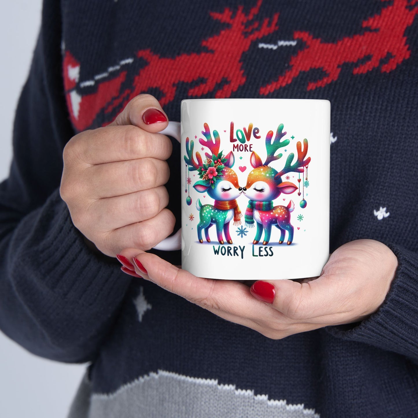 Christmas Mug - Love More Worry Less