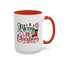 Christmas Mug - Merry Christmas Green & Red Text Star Candy Cane Stocking Snowflake