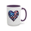 4th of July Mug - USA Sparkle Heart