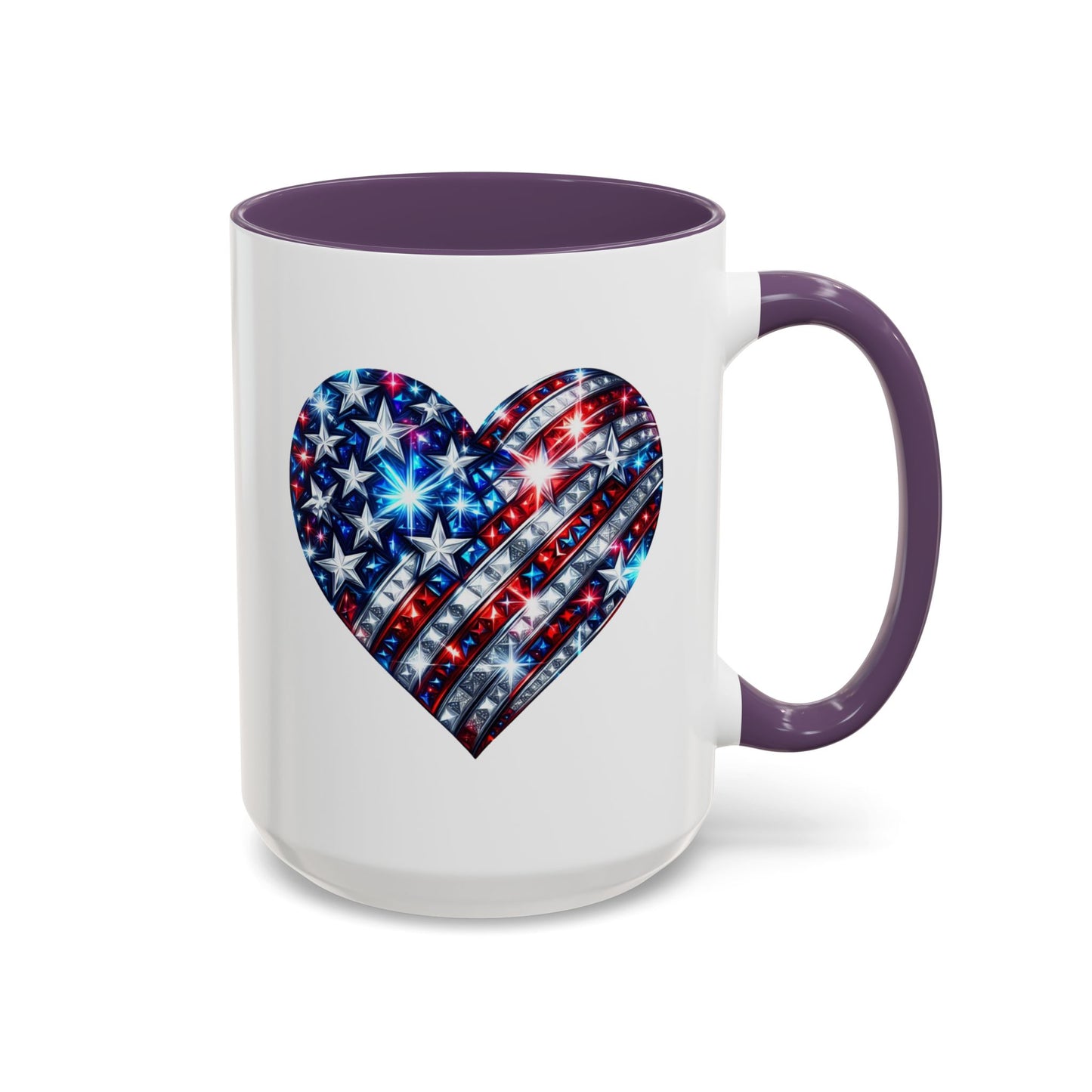 4th of July Mug - USA Sparkle Heart