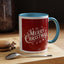 Christmas Mug - Merry Christmas White Text Maroon Background