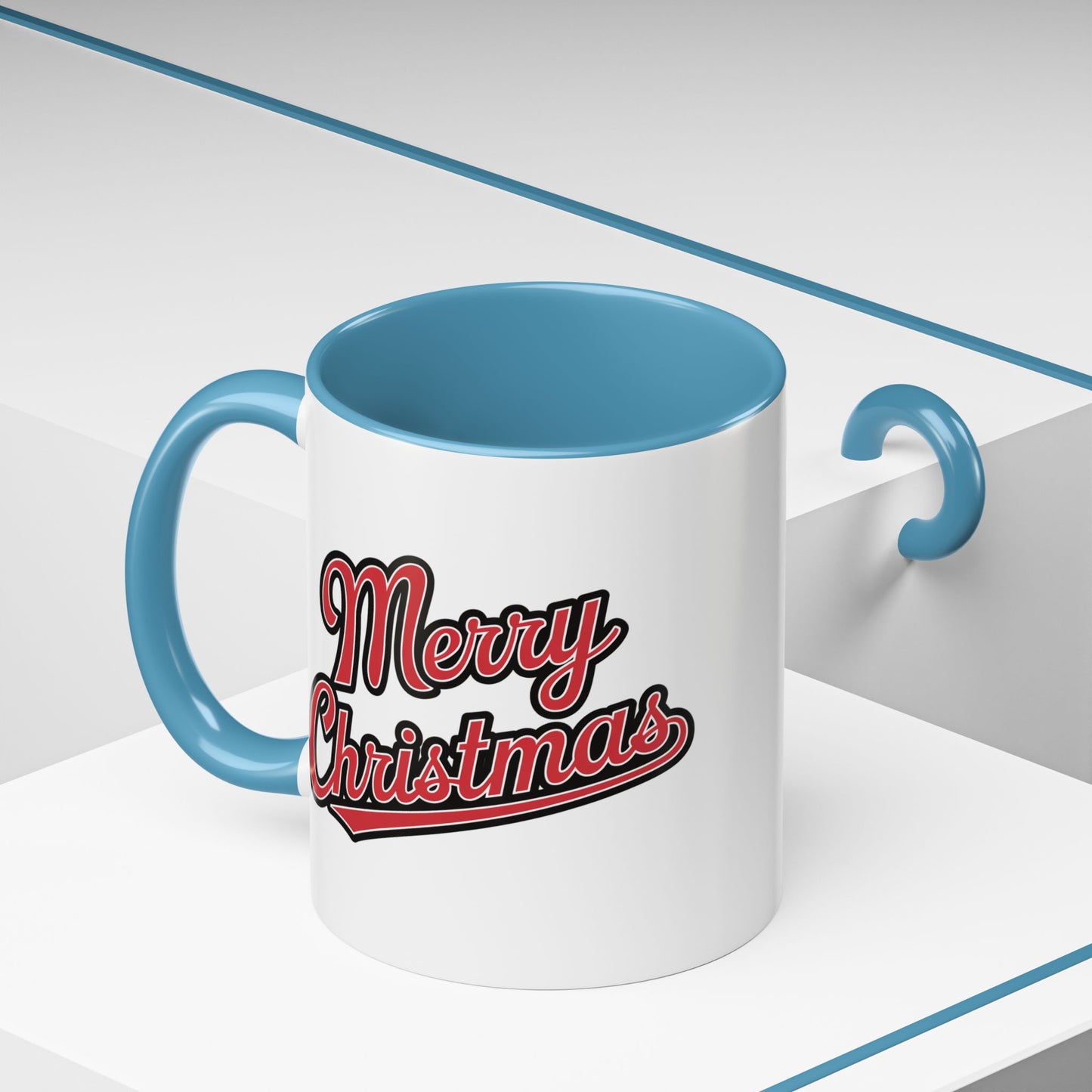 Christmas Mug - Merry Christmas Red & Black Baseball Text