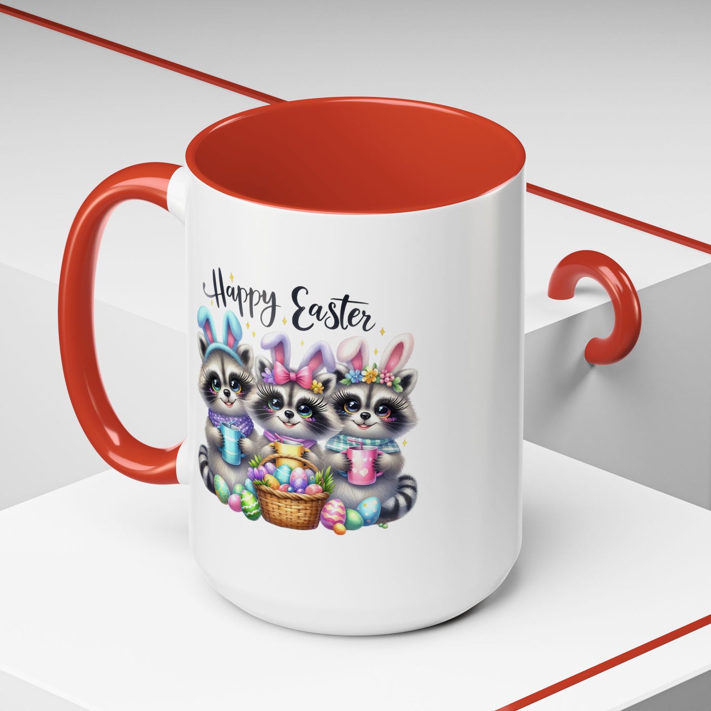 Easter Mug - Happy Easter Racoons
