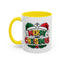 Christmas Mug - Merry Christmas Red Yellow & Green Text Green & Red Hat