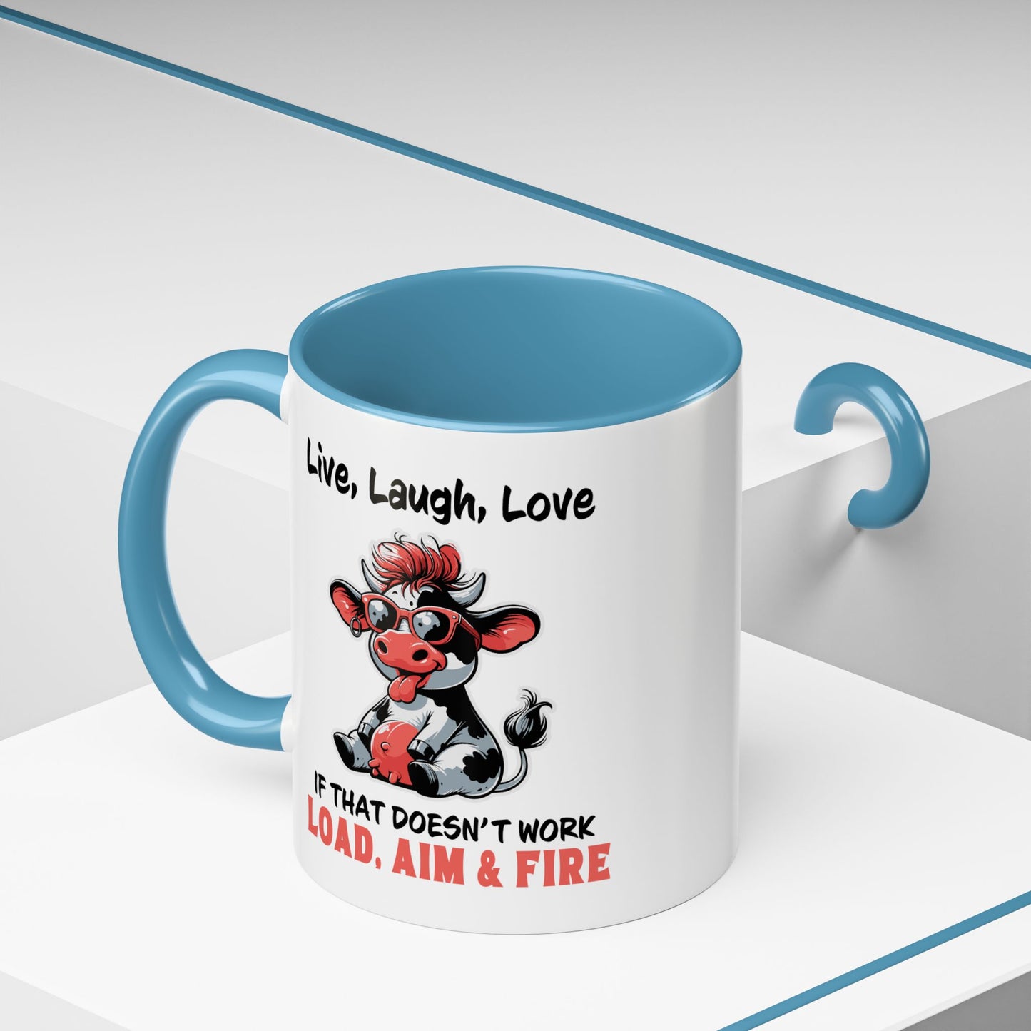 Humor Mug - Live Laugh Love Cow