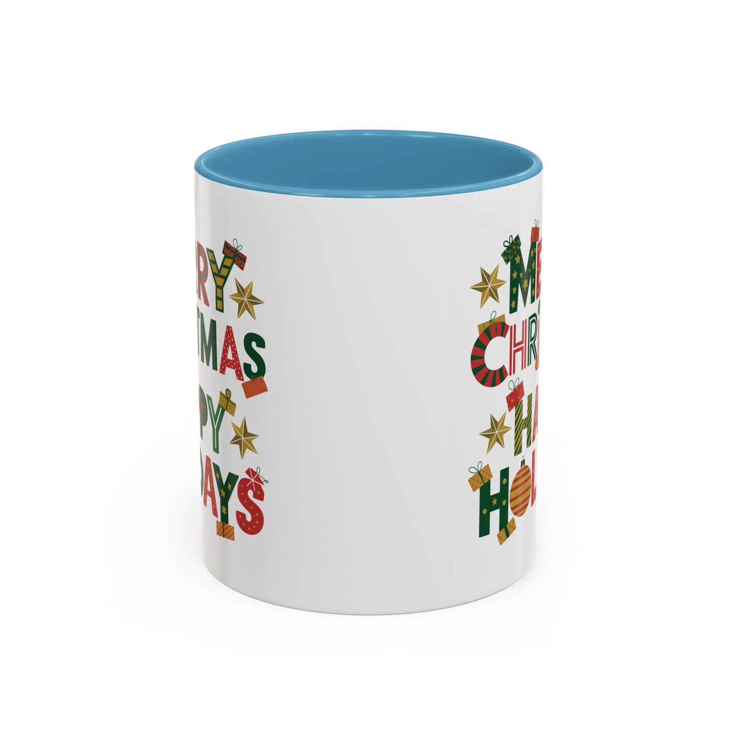 Christmas Mug - Merry Christmas Happy Holidays Decorative Text