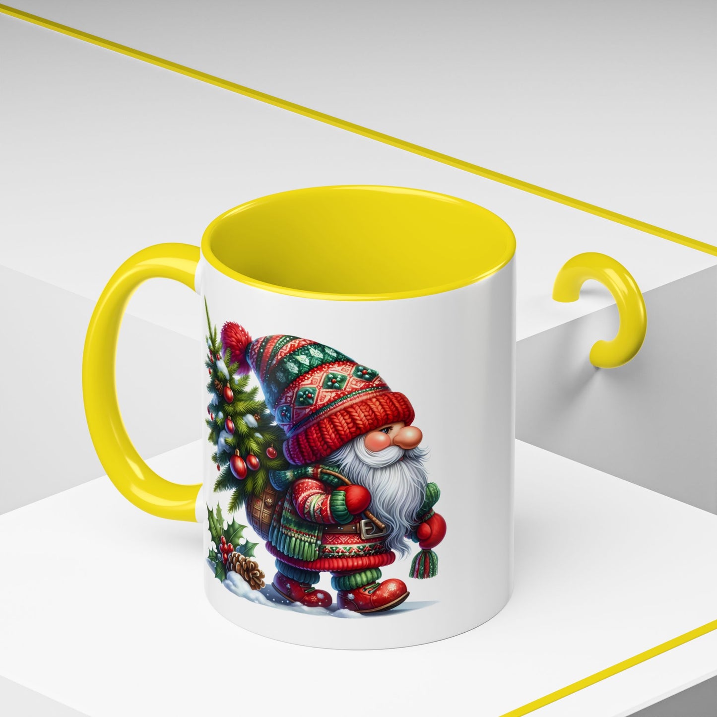 Christmas Mug - Gnome Christmas Tree and Pine Cone