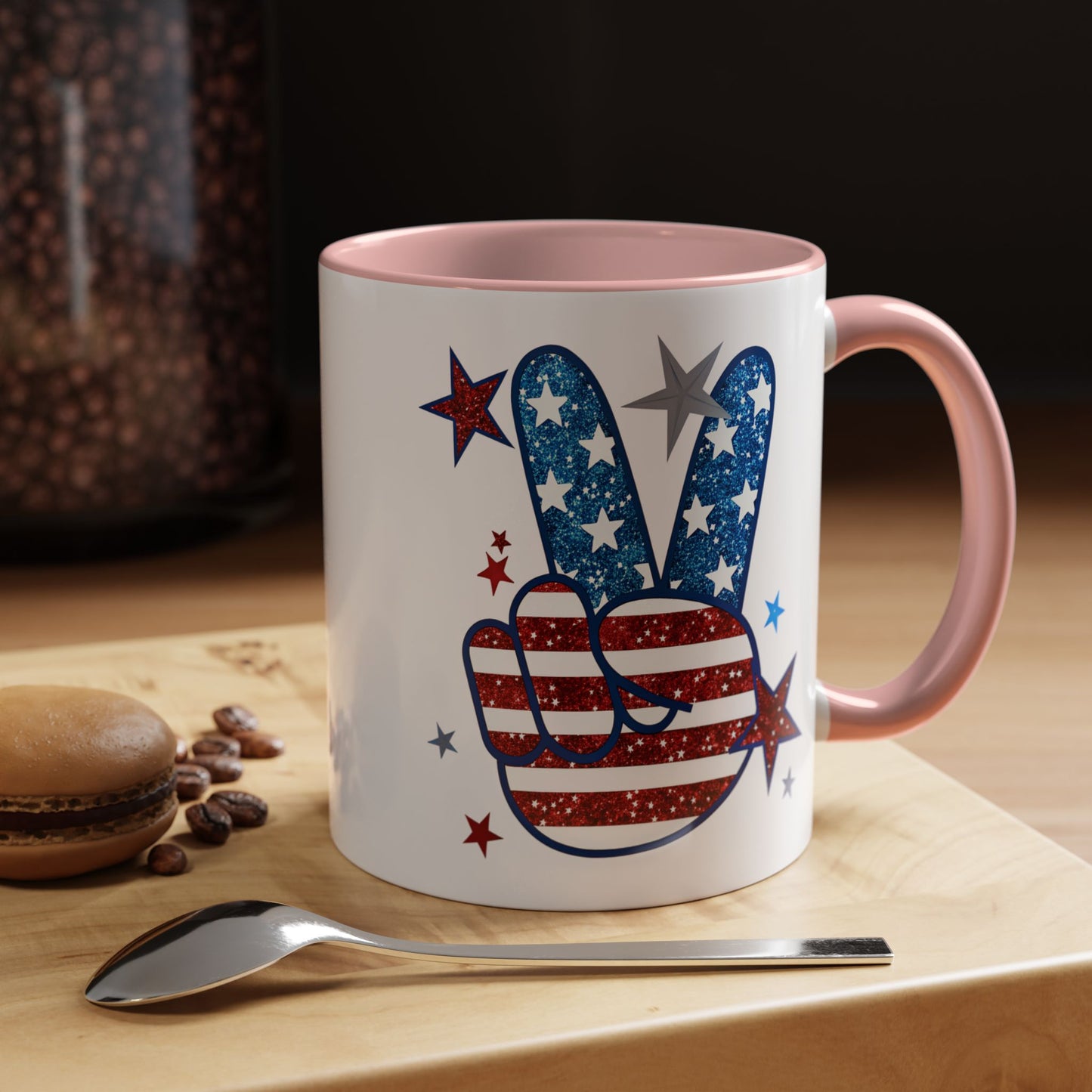 4th of July Mug - America Peace Sign