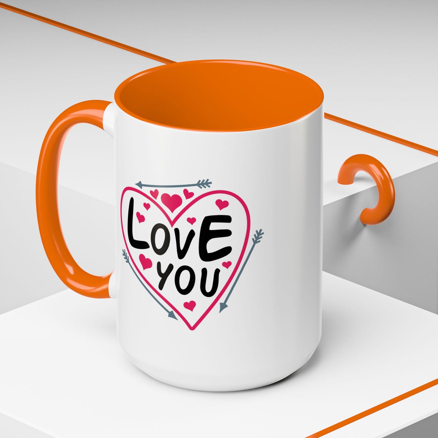 Valentine's Day Mug - Love You Heart Arrows