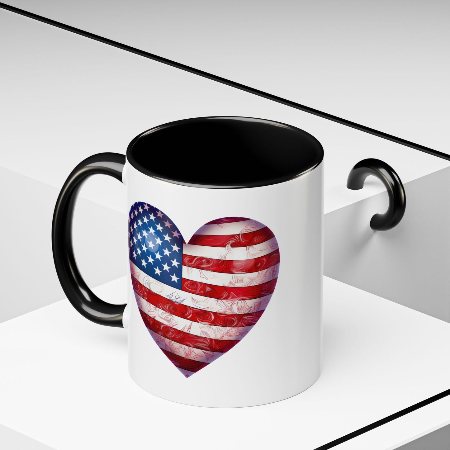 4th of July Mug - Heart American Flag