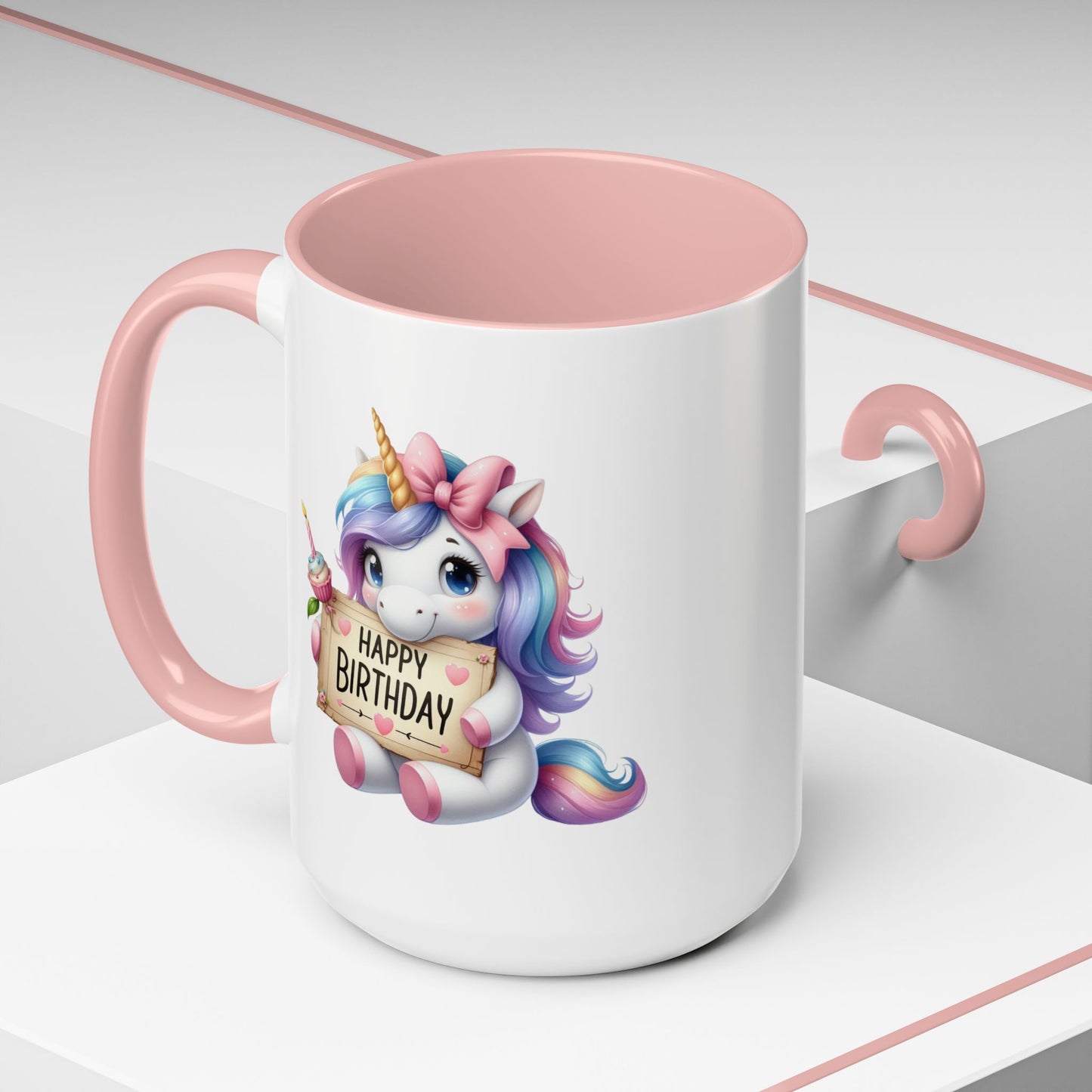 Birthday Mug - Girl Unicorn Happy Birthday Sign