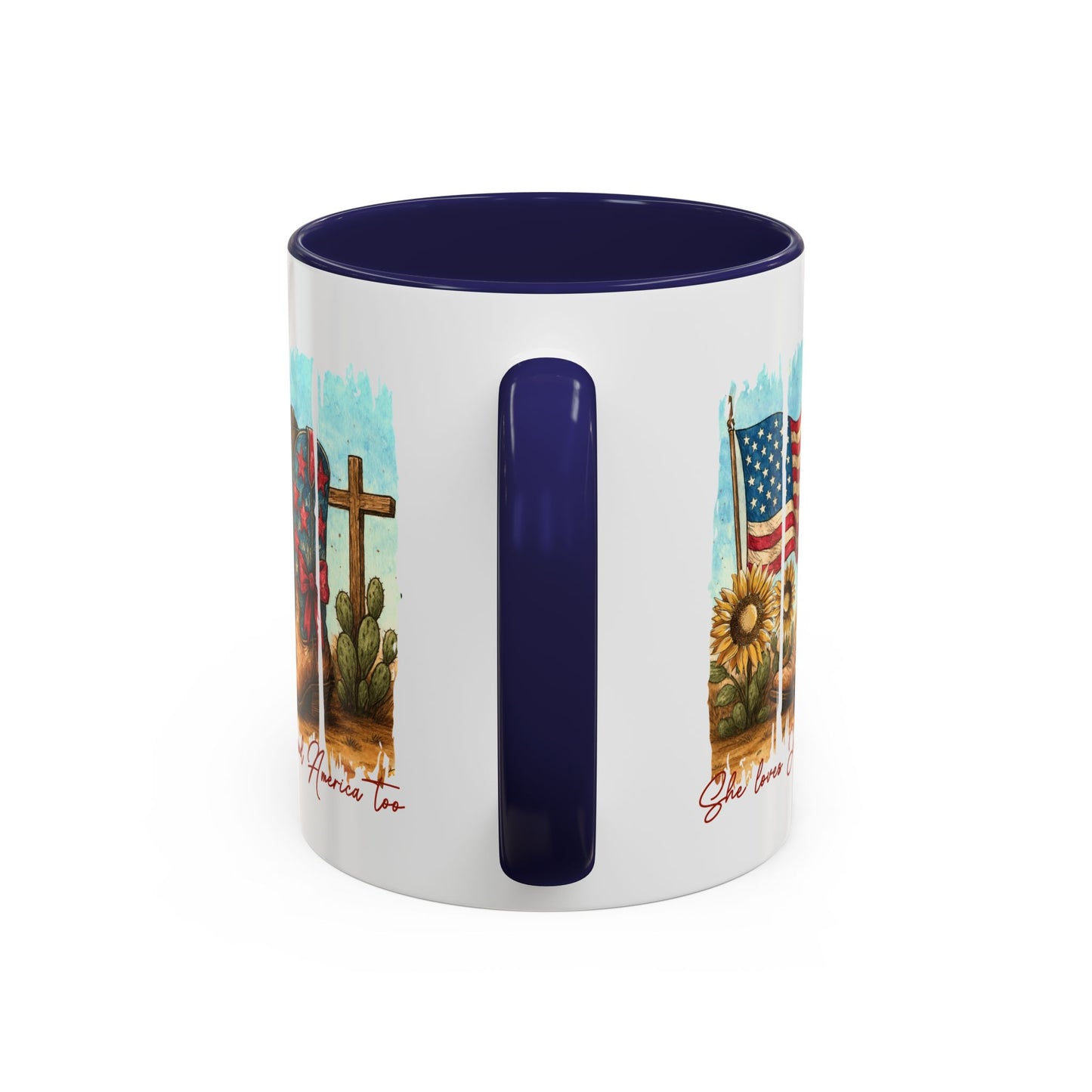 4th of July Mug - She Loves Jesus & America Too Boots