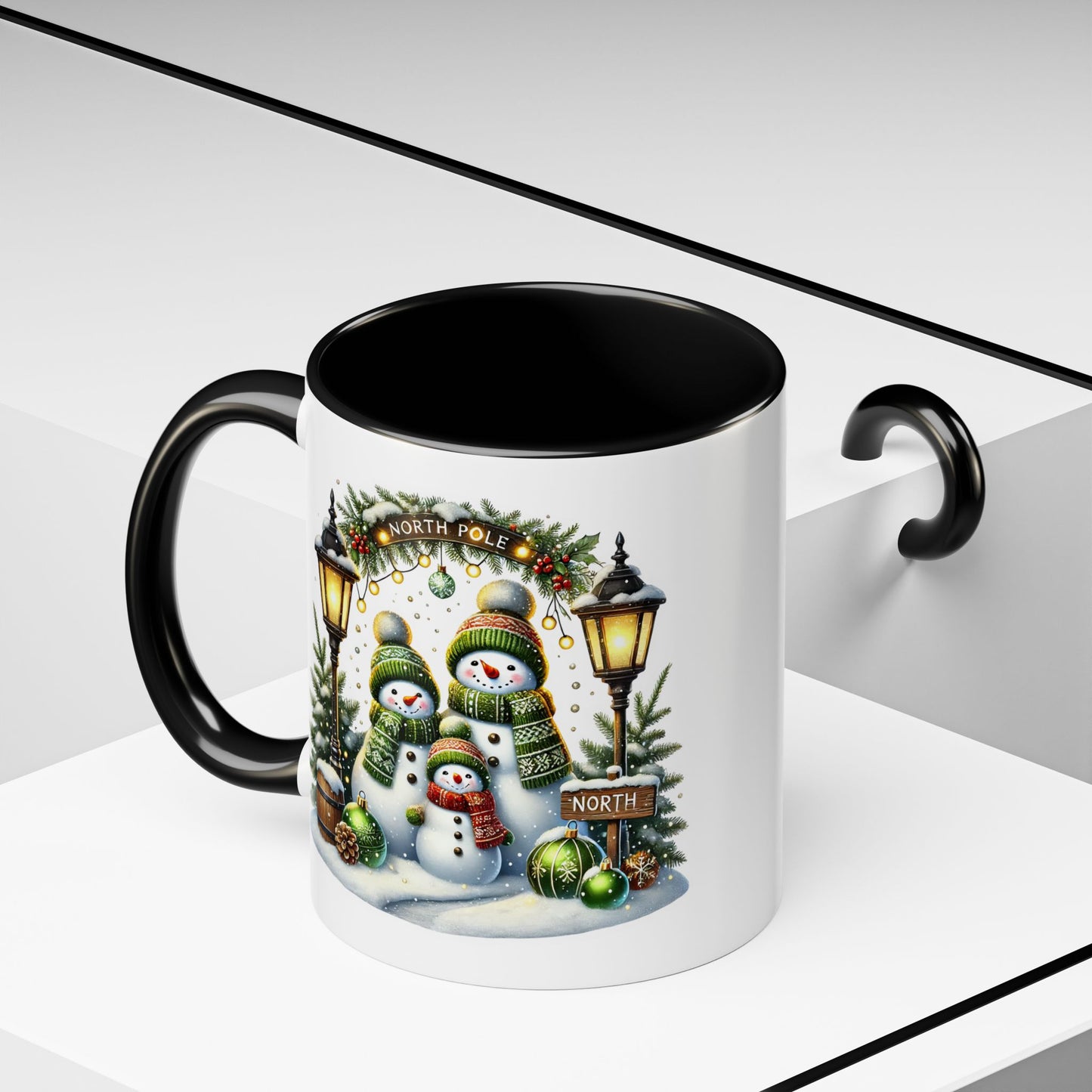 Christmas Mug - Green Snowman Family