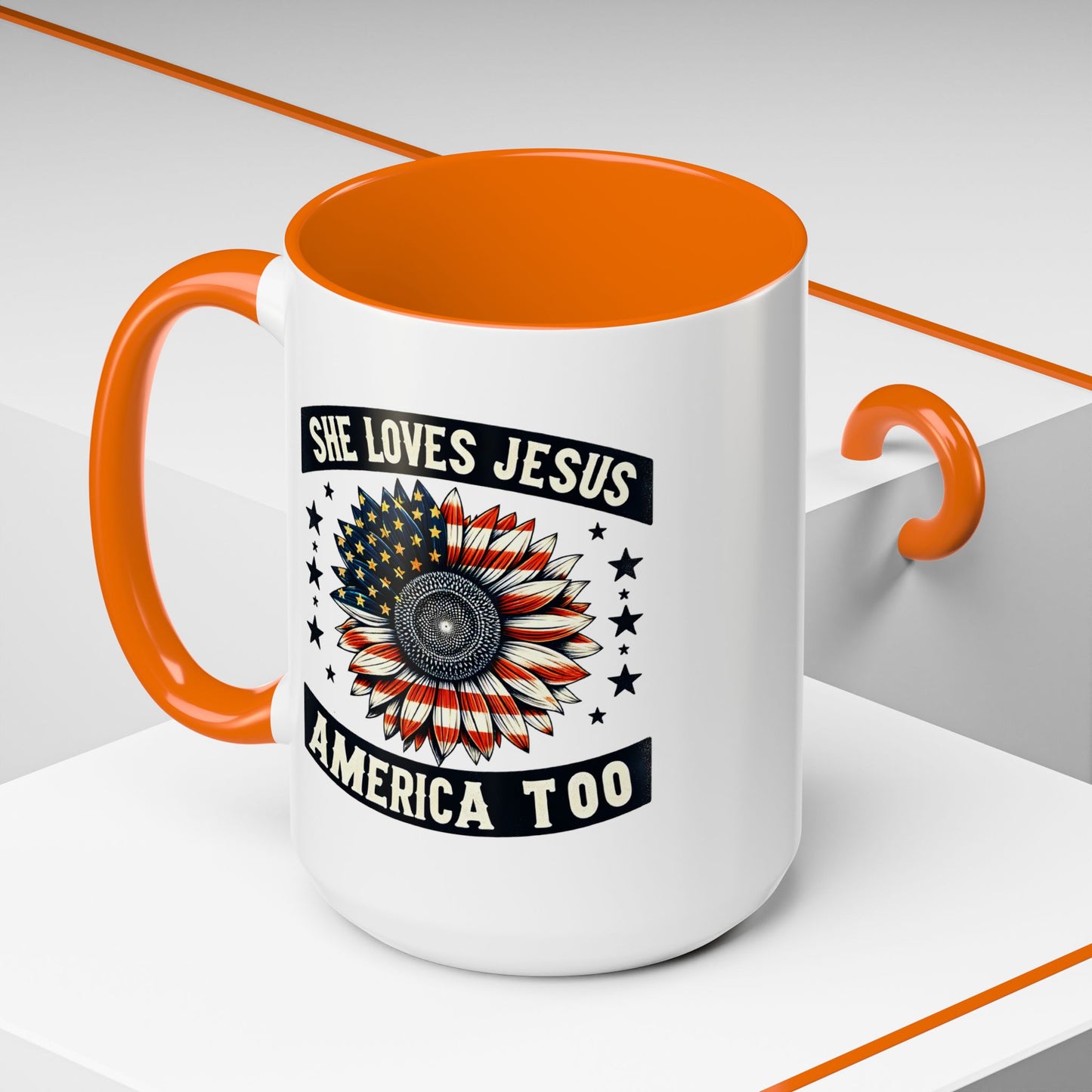 4th of July Mug - She Loves Jesus & America Too
