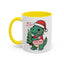 Christmas Mug - Merry Christmas Red Text Dinosaur Tree