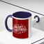 Christmas Mug - Merry Christmas White Text Maroon Background