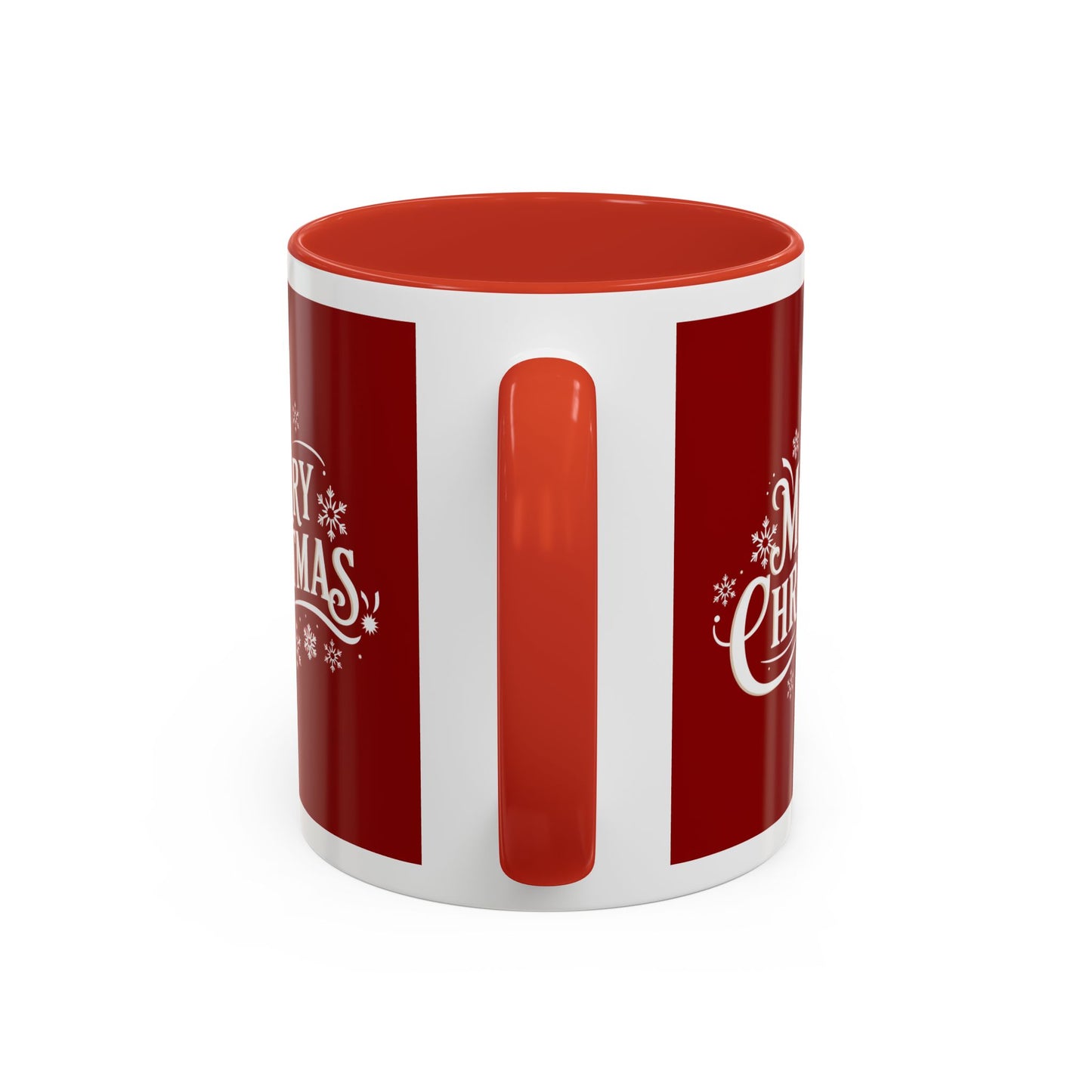 Christmas Mug - Merry Christmas White Text Maroon Background