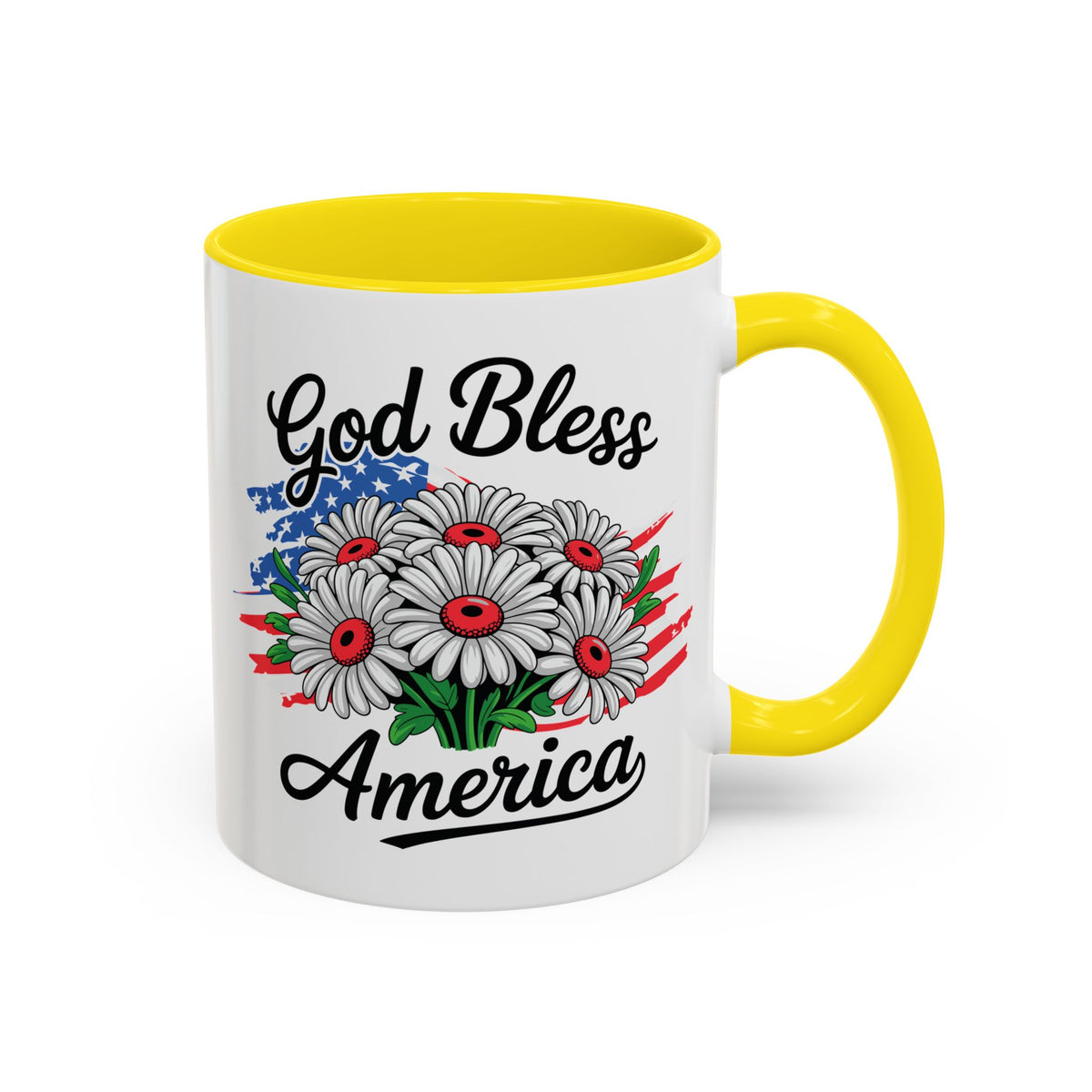 4th of July Mug - God Bless America Daisies