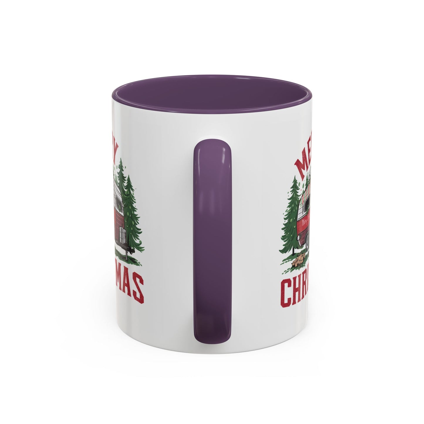 Christmas Mug - Merry Christmas Red & White Camper