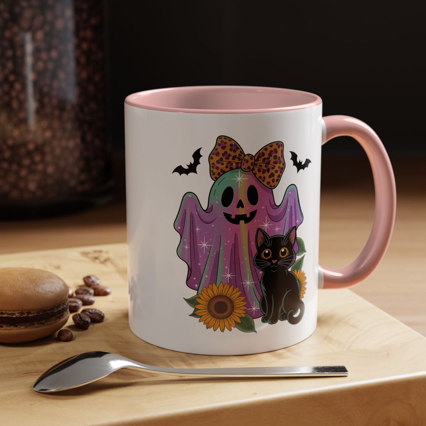 Halloween Mug - Cute Ghost With Cat